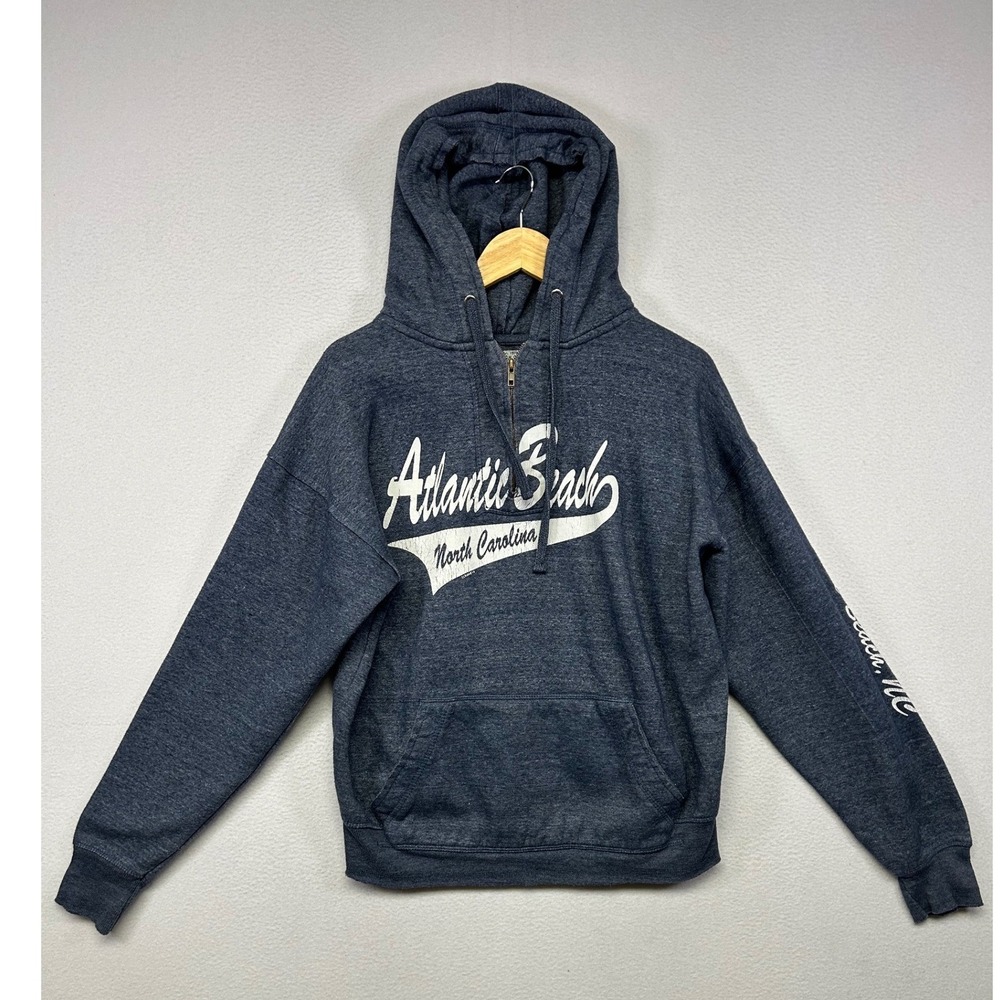 Coastal Surf Wings Beach Outfitters XL Blue Atlantic Beach NC Quarter Zip Hoodie